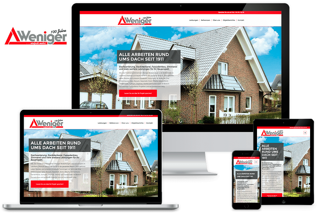 WordPress-Website Firma Weniger bedachungen large