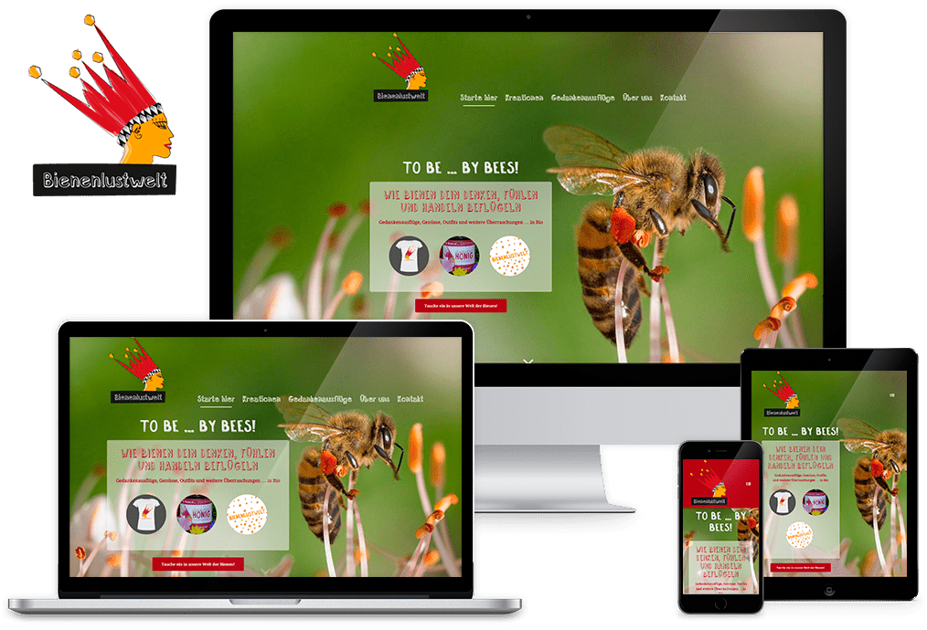 Bienenlustwelt-Website mit WordPress large