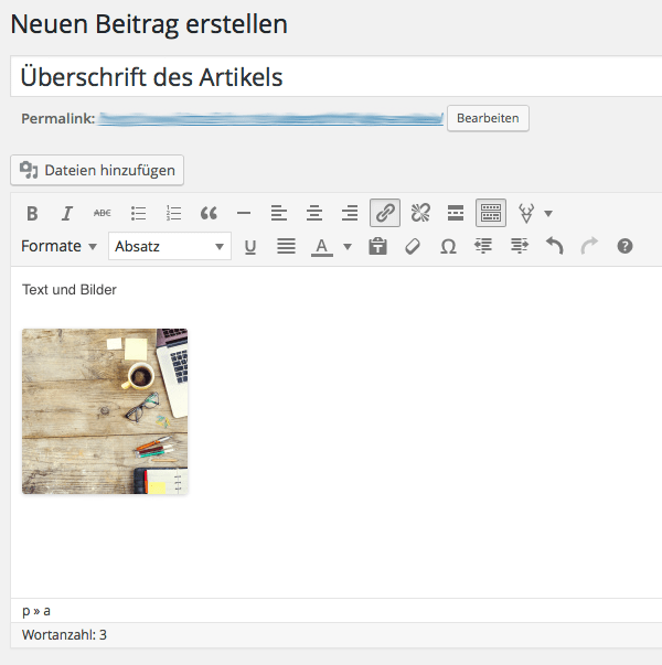 Artikel in WordPress