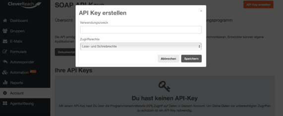 API Key von CleverReach